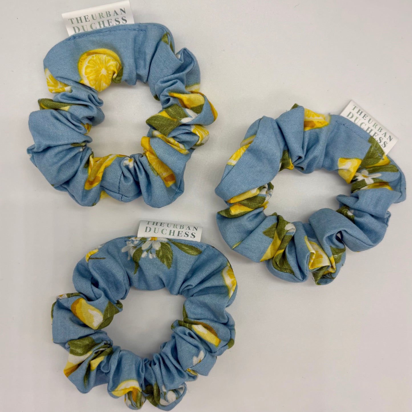 Lemon Azure Mini Scrunchie