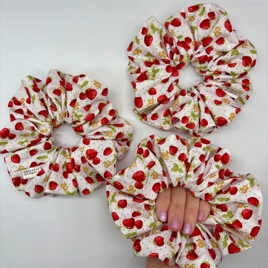 Strawberries & Cream Oversized Scrunchie