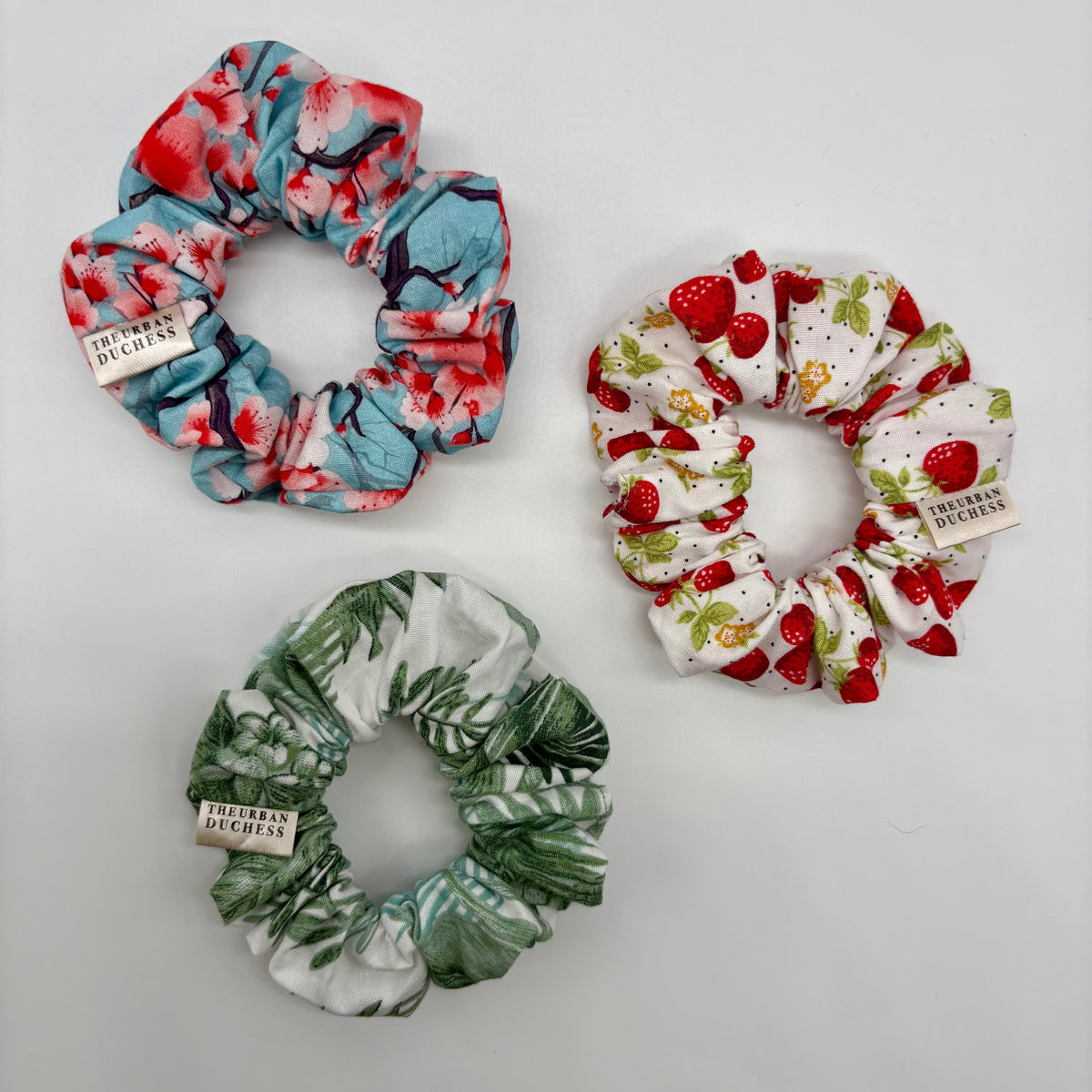 Strawberries & Cream Mini Scrunchie