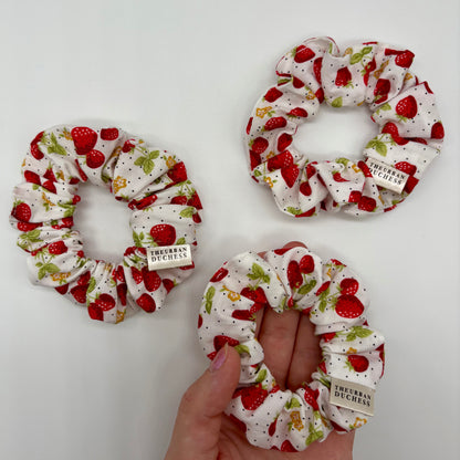 Strawberries & Cream Mini Scrunchie